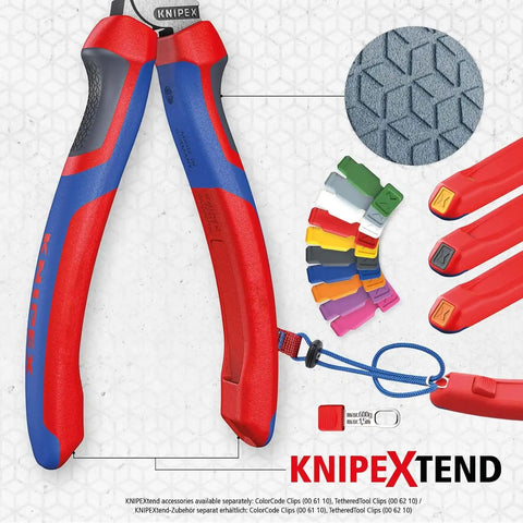 KNIPEX - Long Nose Pliers w/Cutter, Multi-Component (25 02 160),6-1/4 inches