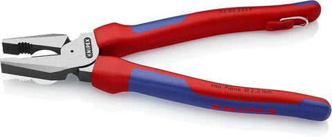 Knipex Tools 02 02 225 T BKA 9" High Leverage Combination Pliers with Tether Attachment - Comfort Grip,