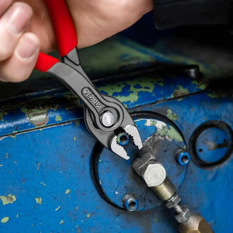 KNIPEX Tools 00 19 61 V01 3 Pc TwinGrip Pliers Set in a Tool Roll, Plastic Dipped (6", 8", 10")