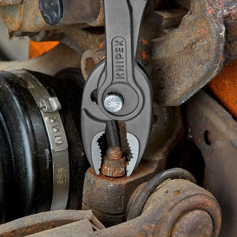 KNIPEX 82 01 200 TwinGrip Pliers, 8-inch | Slip joint pliers with push button adjustment