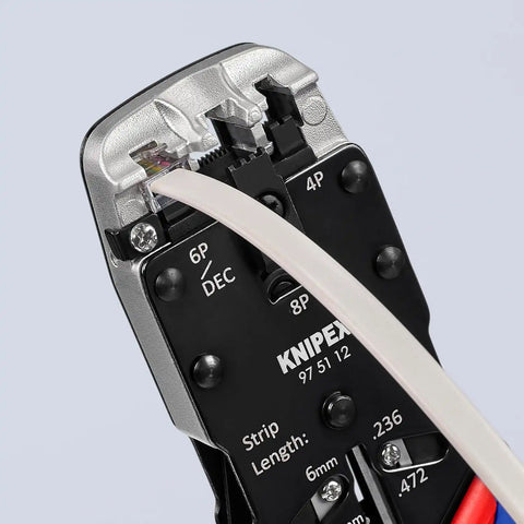 KNIPEX 97 51 12 Western Plug Type Comfort Grip Crimping Pliers