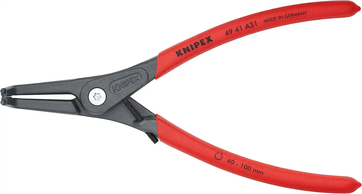 KNIPEX Tools 49 41 A31 Precision Circlip Snap-Ring Pliers with Limiter, External 90-Degree Angle