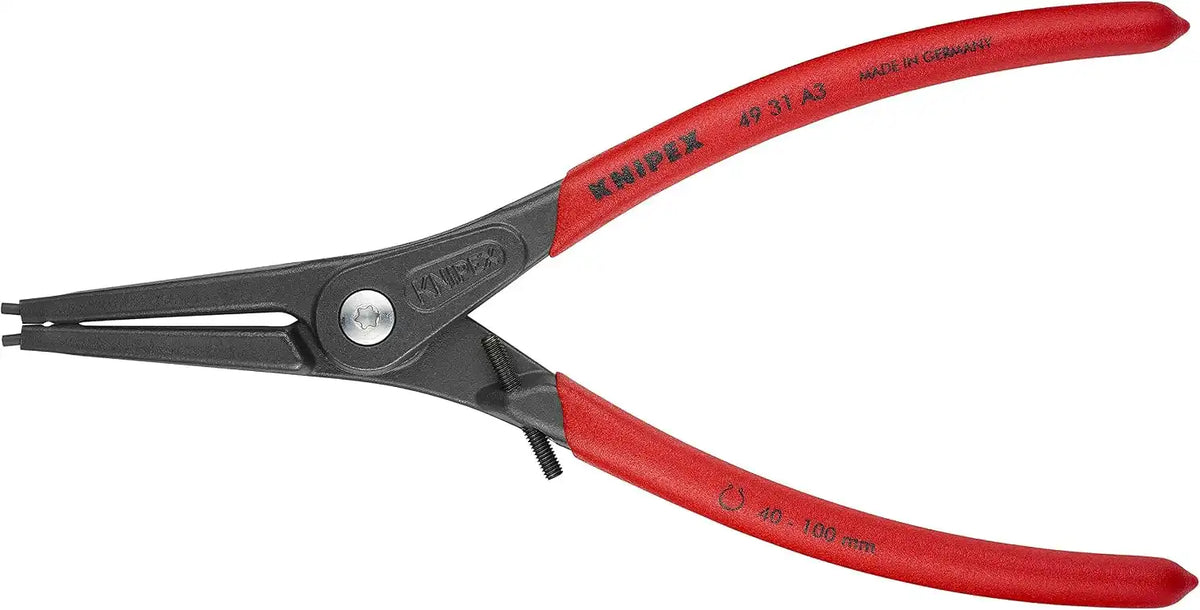 KNIPEX Tools 49 31 A3 Precision Circlip Snap-Ring Pliers with Limiter, External Straight