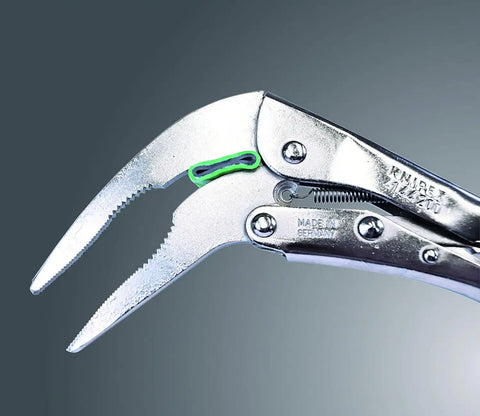 Knipex Tools 41 44 200 8" Angled Long Nose Locking Grip Pliers,