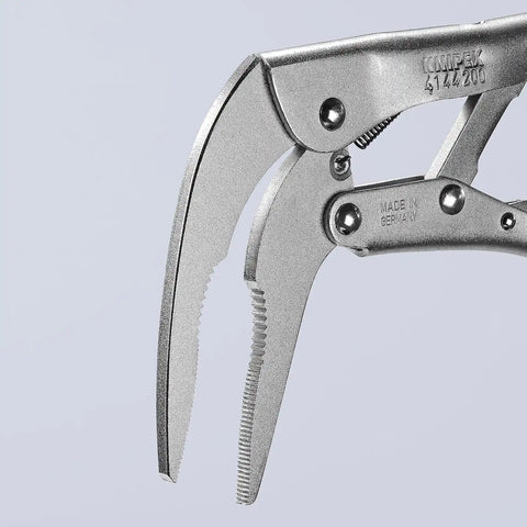 Knipex Tools 41 44 200 8" Angled Long Nose Locking Grip Pliers,
