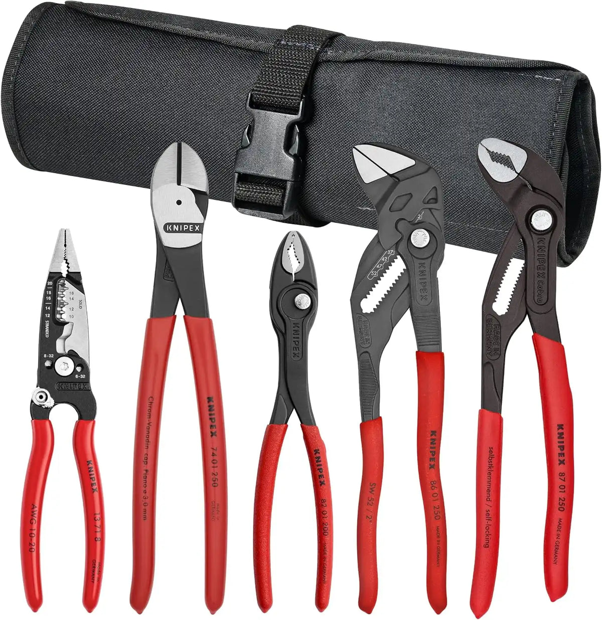 KNIPEX Tools 9K 00 80 150 US 5 Pc Core Pliers Set in Tool Roll