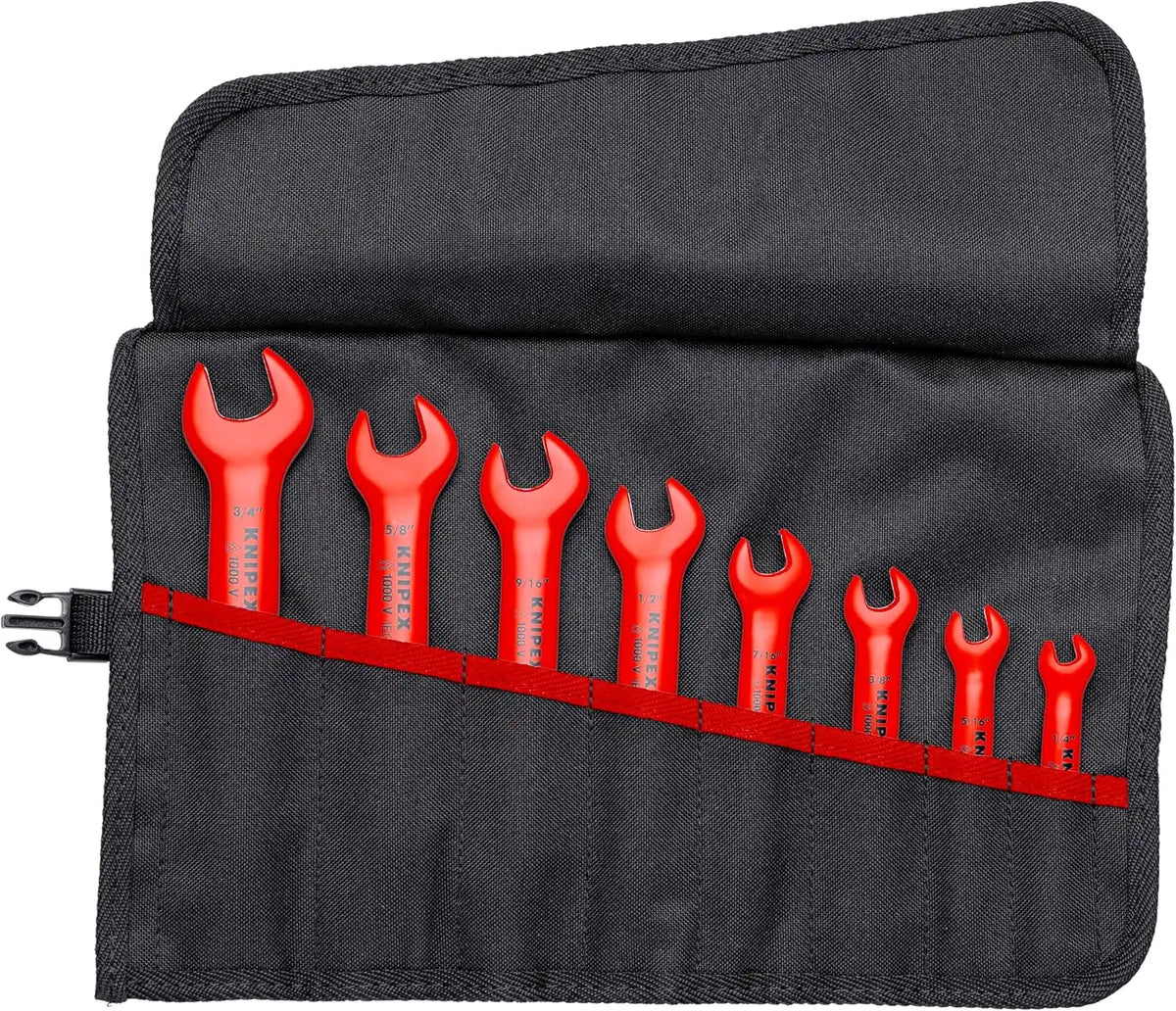 KNIPEX 98 99 13 S4 8 Piece 1,000V Sae Insulated Open End Wrench Set
