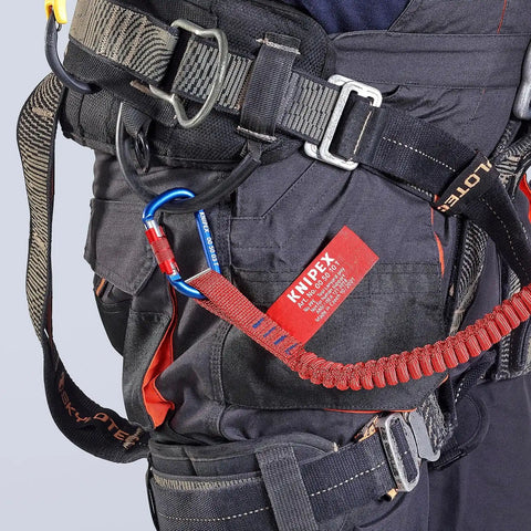 KNIPEX Tools 00 50 12 T BKA Tool Tethering Lanyard with Captive Eye Carabiner up to 13 lbs.